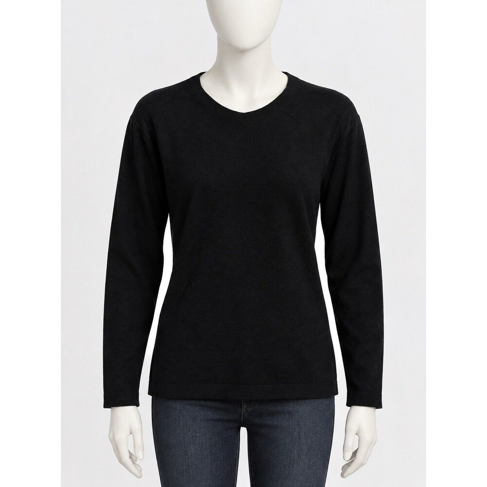 Everlane Black Wool Knit Crewneck Long Sleeve Pullover Sweater Women's S